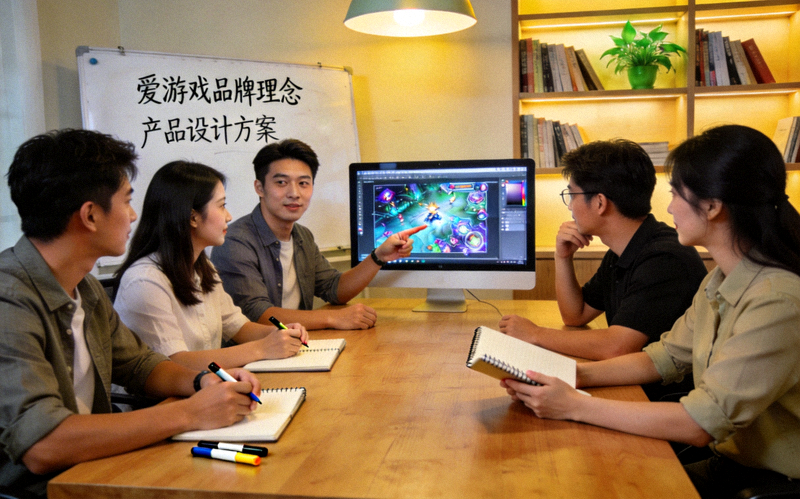 爱游戏团队讨论品牌理念与产品设计的场景